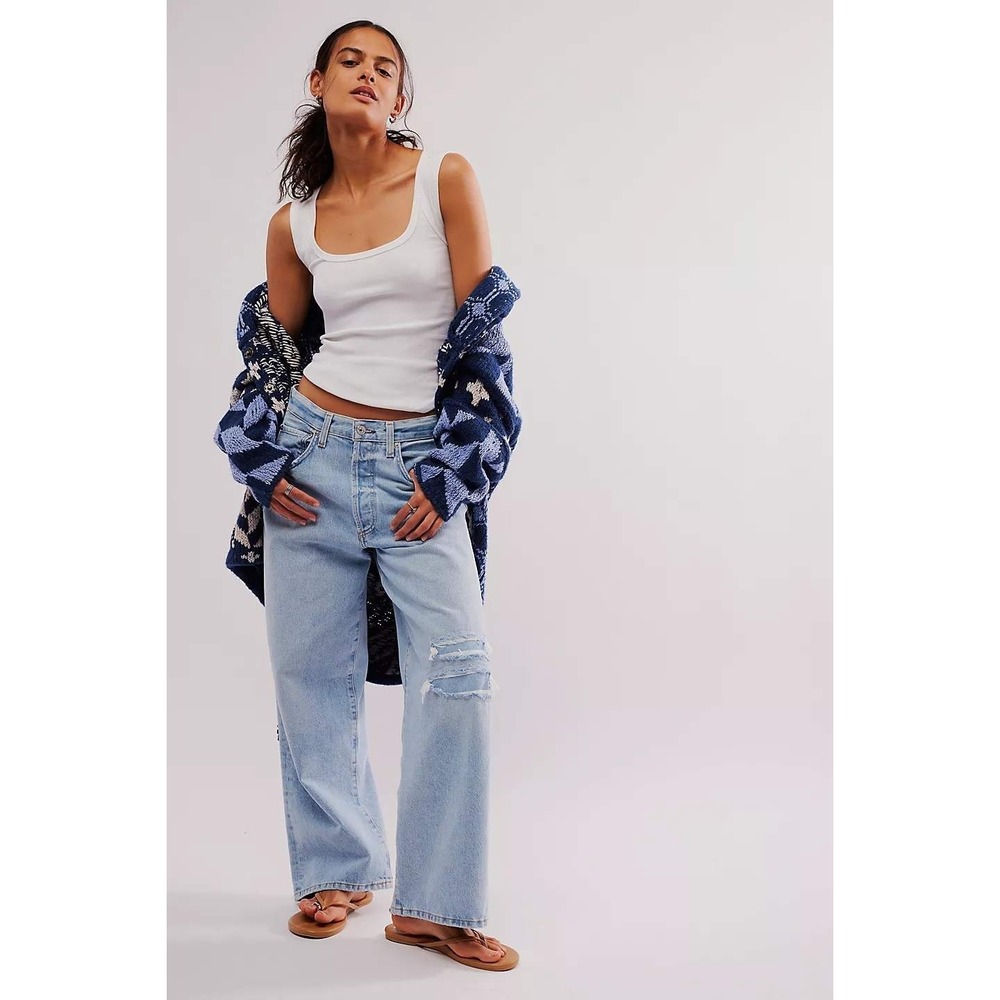 NWT Citizens of Humanity Pina Low Rise Baggy Crop Wide- leg Jean Cascade Size 30